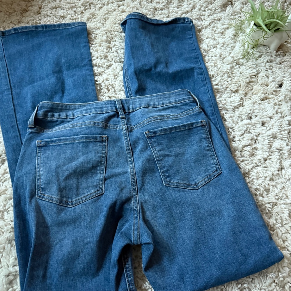Classic Cruel dark wash patterned y2k Blue Boot Cut Women's Jeans your style wit - Picture 12 of 12